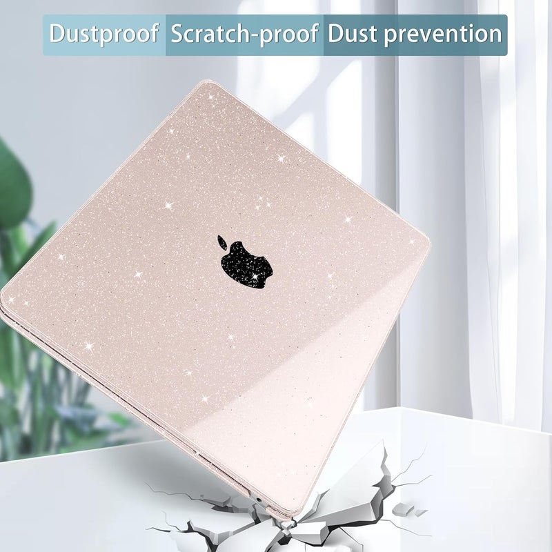 May Chen for M4 MacBook Air 13.6 inch Case 2025 2024 2023 2022 Release A3240 M3 A3113 M2 A2681, Plastic Hard Shell Case for MacBook Air 13.6" with Retina Display Fits Touch ID, Sakura Pink Glitter - Image 5